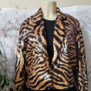 Modi Vintage Rare Sequin Indian Silk Jacket Medium